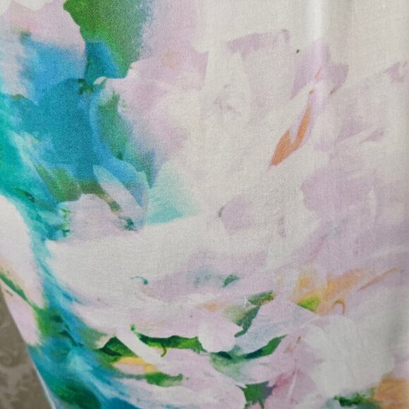 Anthropologie Fig & Flower XL Watercolor Floral Blouse Mother of Pearl Buttons - Picture 9 of 13